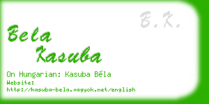 bela kasuba business card